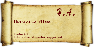 Horovitz Alex névjegykártya